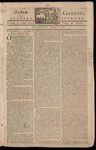 The Boston-Gazette, and Country Journal, 6 March 1775 (includes supplement)