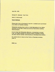 Memorandum from Mark H. McCormack to Michael Halstead