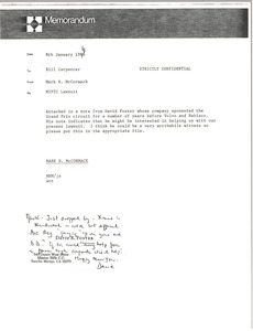 Memorandum from Mark H. McCormack to Bill Carpenter