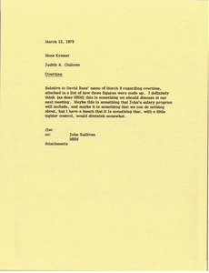 Memorandum from Judy A. Chilcote to Hans Kramer