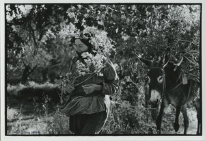 Crete woman holding branch