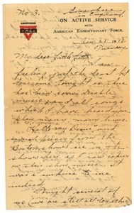 Letter from Frank F. Newth to Letitia Crane