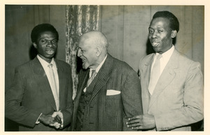 W. E. B. Du Bois and two unidentified men in Soviet Union