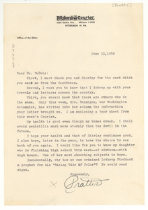Letter from Percival Prattis to W. E. B. Du Bois