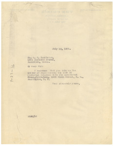Letter from W. E. B. Du Bois to G. C. Pendleton