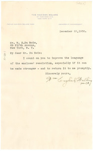Letter from William English Walling to W. E. B. Du Bois