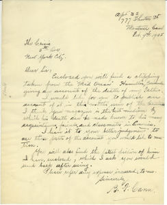 Letter from B. F. Cann to the Crisis