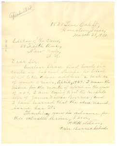 Letter from P. H. Holden to the Crisis