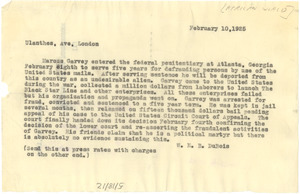 Telegram from W. E. B. Du Bois to African World