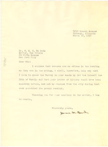 Letter from H. M. Bond to W. E. B. Du Bois