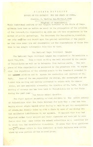 Report of G. W. Mitchell to Niagara Movement