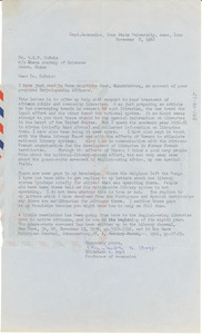 Letter from Elizabeth E. Hoyt to W. E. B. Du Bois