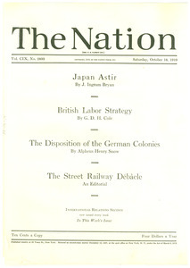 The nation, volume CIX, number 2833