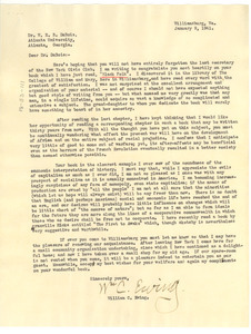 Letter from William C. Ewing to W. E. B. Du Bois