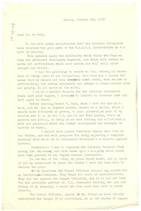 Letter from Thomas Buchanan to W. E. B. Du Bois