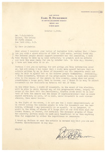 Letter from Earl B. Dickerson to W. E. B. Du Bois