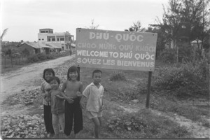 Billboard welcoming tourists in Phu Quoc Island.
