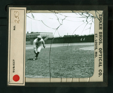 Leslie Mann Baseball Lantern Slide, No. 253