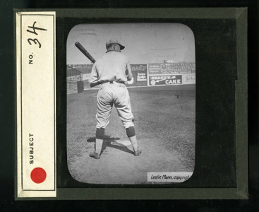 Leslie Mann Baseball Lantern Slide, No. 34