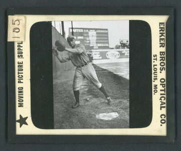 Leslie Mann Baseball Lantern Slide, No. 105
