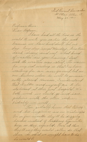 Letter from Donald R. MacIntyre to Dr. Hanford M. Burr (May 26, 1917)