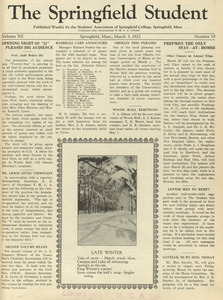 The Springfield Student (vol. 12, no. 19), March 3, 1922