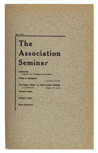 The Association Seminar (vol. 24 no. 8), May 1916