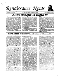 Renaissance News, Vol. 1 No. 4 (November 1987)