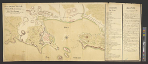 Plan du port et de la ville de Louisbourg en l'Isle Royale et des attaques faites par les Anglois pandent le siege depuis le 8 Juin jusquau 26 Juilliet 1758