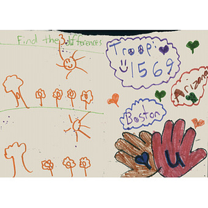 Activity card from a Girl Scout in Casa Grande, Arizona