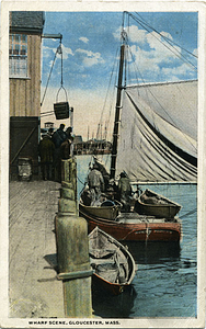 Wharf scene, Gloucester, Mass.