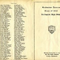 Graduation Exercises Class of 1932, Arlington High School