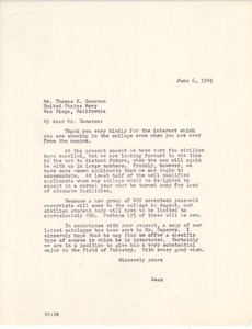 Letter from Massachusetts State College to Thomas E. Canavan