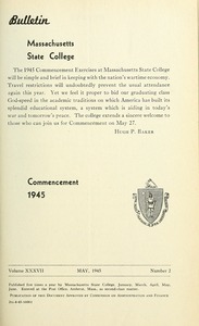 Commencement 1945. Bulletin Massachusetts State College 37, no. 2