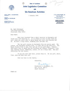 Letter from Frederick B. Alexander to Mark H. McCormack