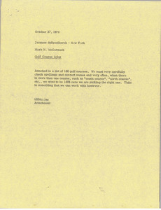 Memorandum from Mark H. McCormack to Jacques de Spoelberch