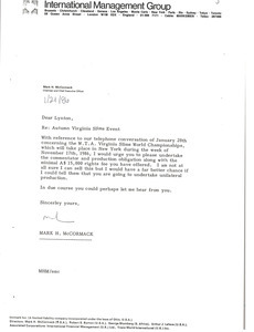 Letter from Mark H. McCormack to Lynton