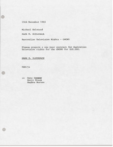 Memorandum from Mark H. McCormack to Michael Halstead