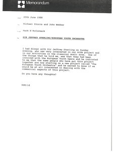 Memorandum from Mark H. McCormack to Michael Storrs and John Webber