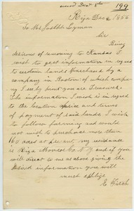 Letter from E. Firch to Joseph Lyman