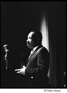 Martin Luther King Jr. rally at the Fieldston School: Martin Luther King Jr. speaking