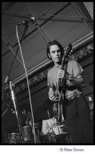 Bob Weir (Grateful Dead), performing on guitar at MIT during the student strike against the war in Vietnam and killings at Kent State