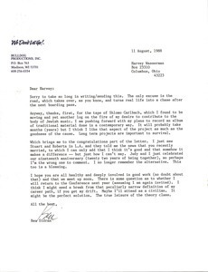 Letter from Ben Sidran to Harvey Wasserman