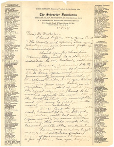 Letter from Schroeder Foundation to W. E. B. Du Bois