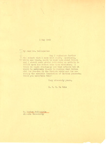 Letter from W. E. B. Du Bois to M. Dantés Bellegarde