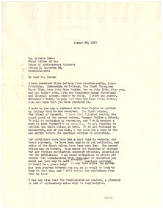 Letter from W. E. B. Du Bois to Union of Anti-Fascist Fighters