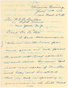 Letter from Alva Rucker to W. E. B. Du Bois