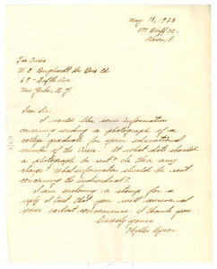 Letter from Phyllis Dyson to W. E. B. Du Bois