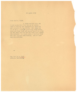 Memorandum from W. E. B. Du Bois to Ira de Augustine Reid