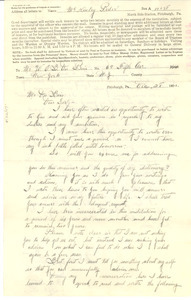 Letter from McKinley Peeler to W. E. B. Du Bois